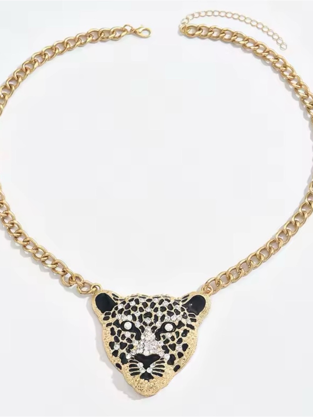 Gold Leopard Head Pendant Necklace - Women's Jewelry - Picture 3 of 7